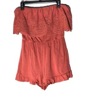 Burgundy/Pink Romper